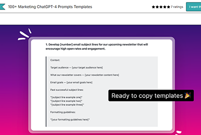 100+ Marketing GPT-4 Prompts Templates