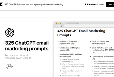 325 ChatGPT Email Marketing Prompts Pack