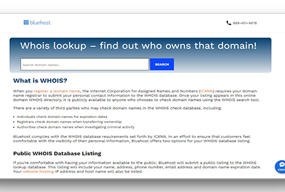 Bluehost WHOIS