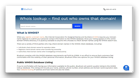 Bluehost WHOIS