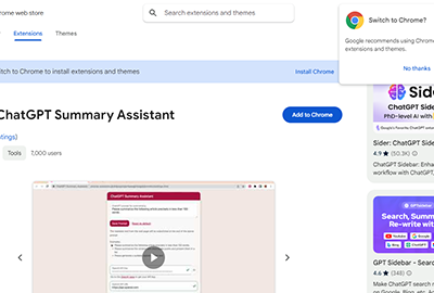 ChatGPT Summary Assistant