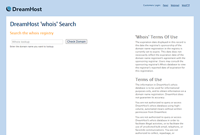 DreamHost WHOIS