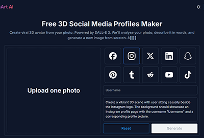 Free 3D Social Media Profiles Maker