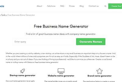 Getsocio Business Name Generator