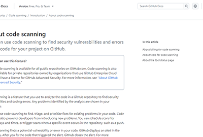 GitHub Code Scanning