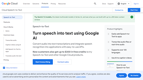 Google Cloud Speech to Text