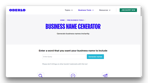 Oberlo Business Name Generator