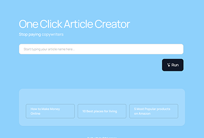 One Click Article Creator