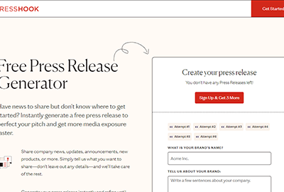 Press Hook AI Press Release Generator