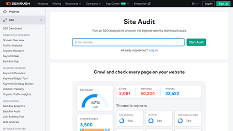 SEMrush Site Audit