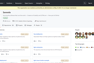 Semmle (GitHub Security Lab)