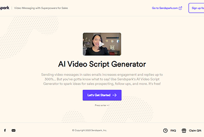 Sendspark Video script generator